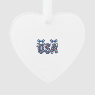 Bloemstuk USA Strik patriottische Vector ontwerp_1 Ornament