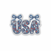 Bloemstuk USA Strik patriottische Vector ontwerp_1 Sticker (Voorkant)