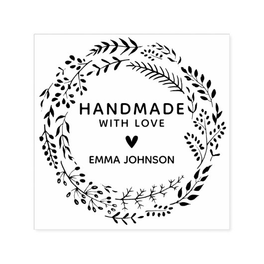 Bloemstuk van botanisch groen met liefde gemaakt  zelfinktende stempel (Design)