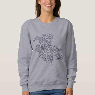 Bloemstuk van botanische rozen lijnkunst dames shi trui