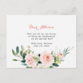 bloemstuk wil je mijn bruidsmeisje zijn kaart (Achterkant)