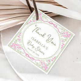 Bloemstuk Wilde Bloem Meisje Baby Shower Bedankt Bedankjes Labels