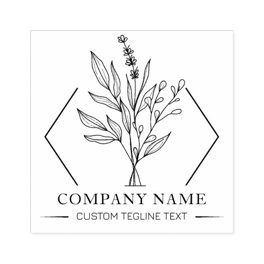 Bloemstukken Aangepaste Bedrijfsnaam Rubberstempel (Afrduk)