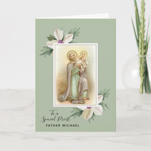Bloemstukken | St. Jozef | Jezus | Vaderdag Kaart (Voorkant)