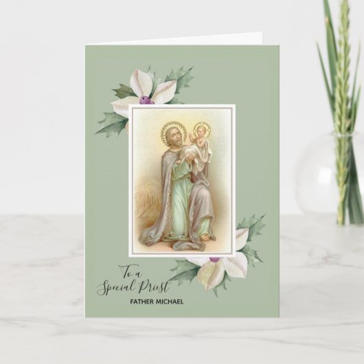 Bloemstukken | St. Jozef | Jezus | Vaderdag Kaart (Voorkant)