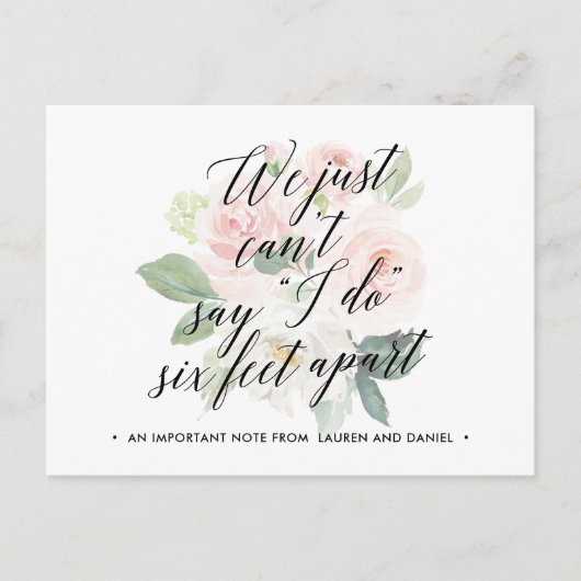 Bloemstukken Wijziging van plannen Uitgestelde Gea Aankondigingskaart (Voorkant)