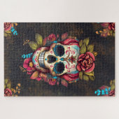 Bloemsuiker schedel Día de los Muertos Legpuzzel (Horizontaal)