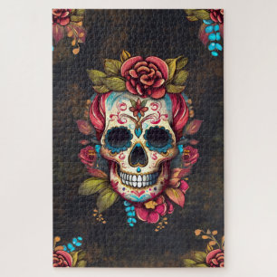 Bloemsuiker schedel Día de los Muertos Legpuzzel