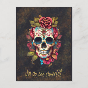 Bloemsuiker schedel Día de los Muertos Spaans Briefkaart
