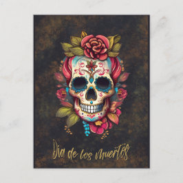 Bloemsuiker schedel Día de los Muertos Spaans Briefkaart