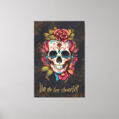 Bloemsuiker schedel Día de los Muertos Spaans Canvas Afdruk (Voorkant)