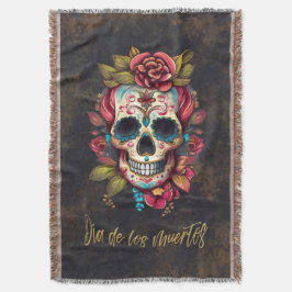 Bloemsuiker schedel Día de los Muertos Spaans Deken