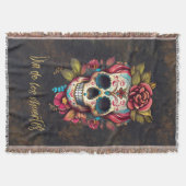 Bloemsuiker schedel Día de los Muertos Spaans Deken (Voorkant)
