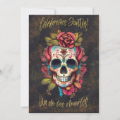 Bloemsuiker schedel Día de los Muertos Spaans Kaart (Voorkant)