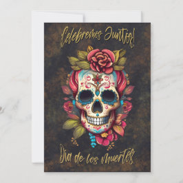 Bloemsuiker schedel Día de los Muertos Spaans Kaart