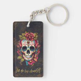 Bloemsuiker schedel Dia de los Muertos Spaans Sleutelhanger