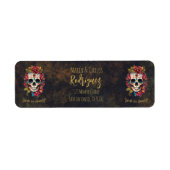 Bloemsuiker schedel Día de los Muertos Terug Etiket (Voorkant)