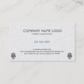 Bloemsuiker schedel met roze diamanten visitekaartje (Achterkant)