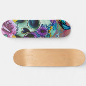Bloemsuiker schedel Modern ontwerp Persoonlijk Skateboard (Horizontaal)