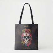 Bloemsuiker schedel Quinceanera Verjaardag Tote Bag (Voorkant)