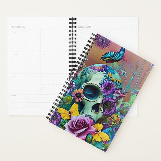 Bloemsuiker schedel vlinder kleurrijk planner (Display)
