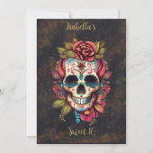 Bloemsuiker schedel zoet 16 Verjaardag Kaart (Voorkant)