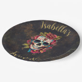 Bloemsuiker schedel zoet 16 Verjaardag Papieren Bordje (Gekanteld)