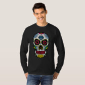 Bloemsuiker Souls Dag Muertos Dag van Dood H T-shirt (Voorkant volledig)