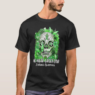 Bloemsuikerschedel We Draag groen voor coliose Awa T-shirt