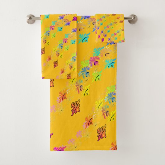 Bloemsymbolen Geel Goud Bad Handdoek (Insitu)