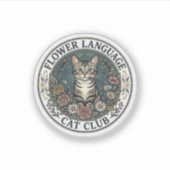 Bloemtaal Kat Kat Grafische Tee Kunst - Bloem L Sticker (Voorkant)