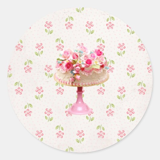 Bloemtaart zegel ....sticker (Voorkant)