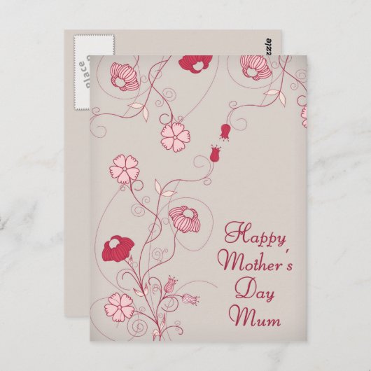 Bloemtakken Moederdag Groeten Briefkaart (Voorkant / Achterkant)