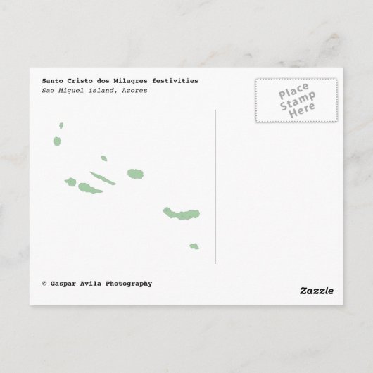 Bloemtapijten op de Azoren Briefkaart (Achterkant)