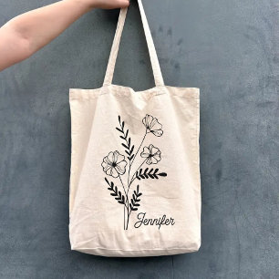 Bloemtas met eigen naam voor Moeder, Oma & Vriende Tote Bag