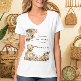 Bloemteddybeer mama wordt Baby shower T-shirt