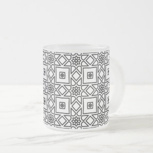 Bloemtegel Geometrisch Patroon Koffie Matglas Koffiemok