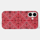 Bloemtegels in rood en watermeloenroze Case-Mate iPhone case (Achterkant (horizontaal))