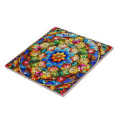 Bloemtegeltje van keramiek tegeltje (Zijkant)