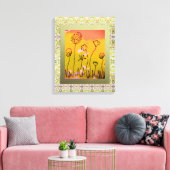 Bloemtekening Canvas Afdruk (Insitu (Woonkamer))