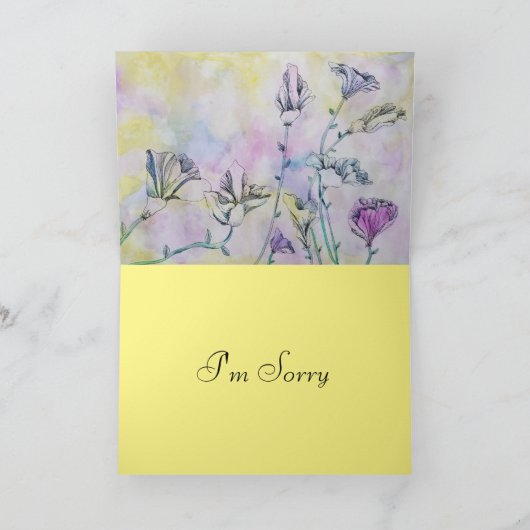 bloemtekening kaart (Binnen)