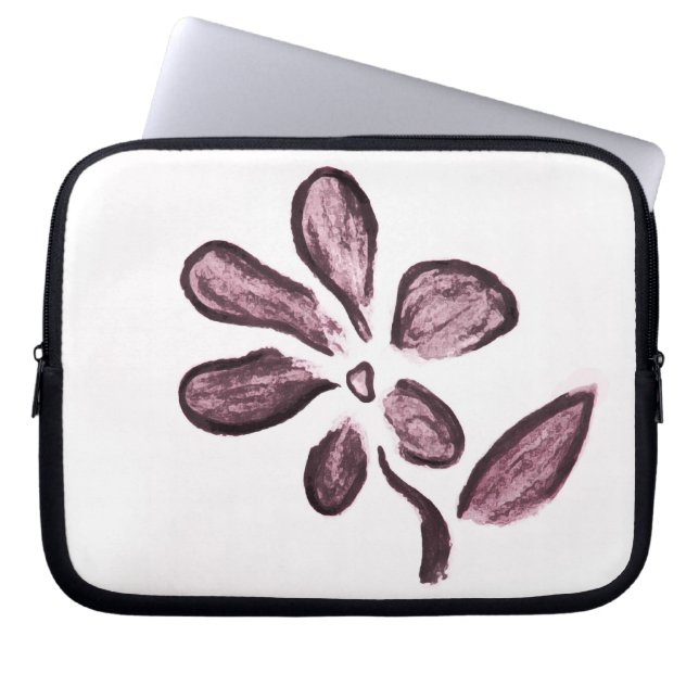 Bloemtekening Laptop Sleeve (Voorkant)