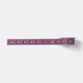 Bloemtekening Paarse Satijnen Lint, 2 Yard Spool Lint (Voorkant)