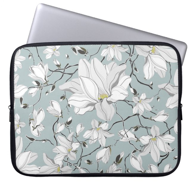  bloemtextuur naadloos patroon laptop sleeve (Voorkant)