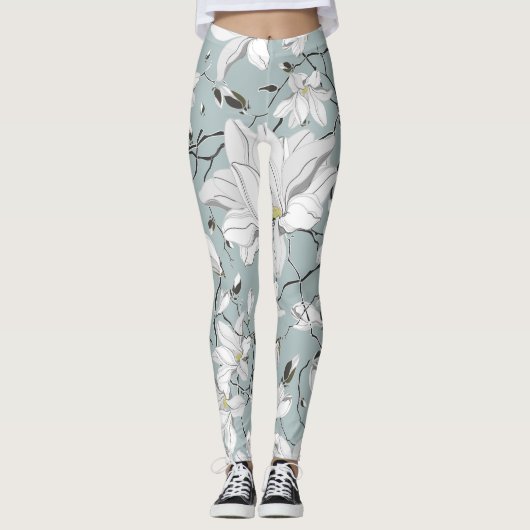bloemtextuur naadloos patroon leggings (Voorkant)