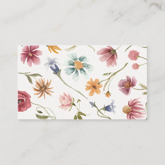 Bloemthee Baby shower Luier Raffle Kaart (Achterkant)