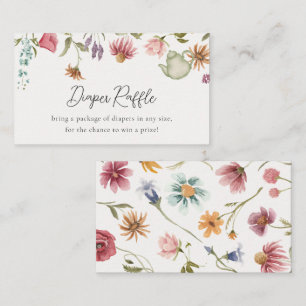 Bloemthee Baby shower Luier Raffle Kaart