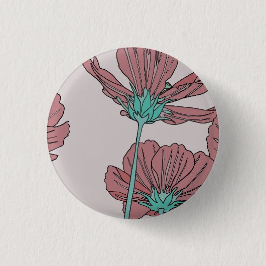 Bloemthema, klaproosontwerp ronde button 3,2 cm (Voorkant)