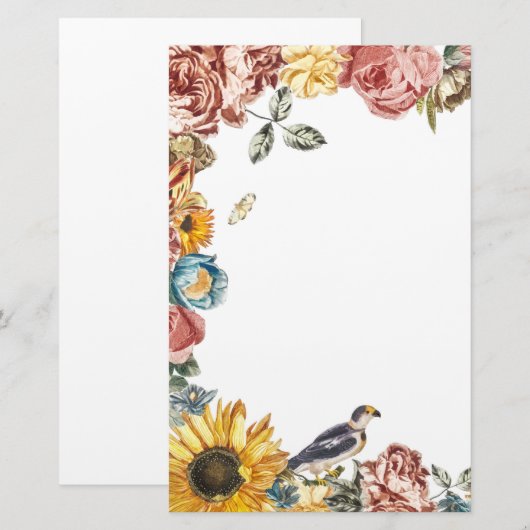 bloemtuin briefpapier (Voorkant / Achterkant)