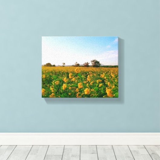 bloemtuin canvas afdruk (Insitu (Houten vloer))